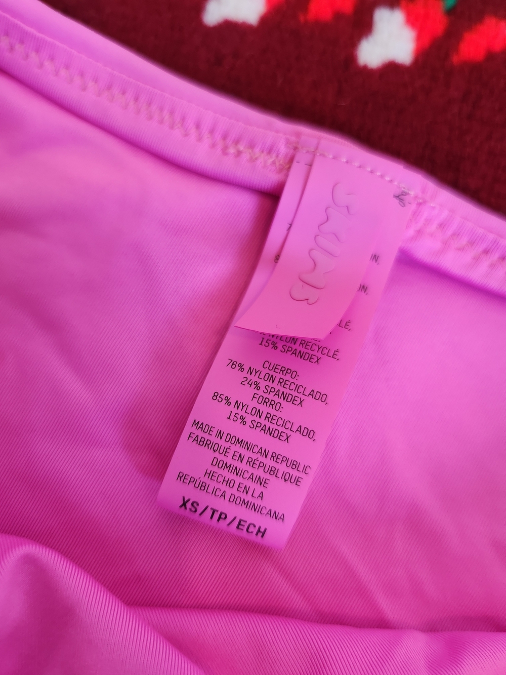 SKIMS High-Waist, High-Cut Neon Pink Orchid Swim Bottoms - Picture 4 of 4